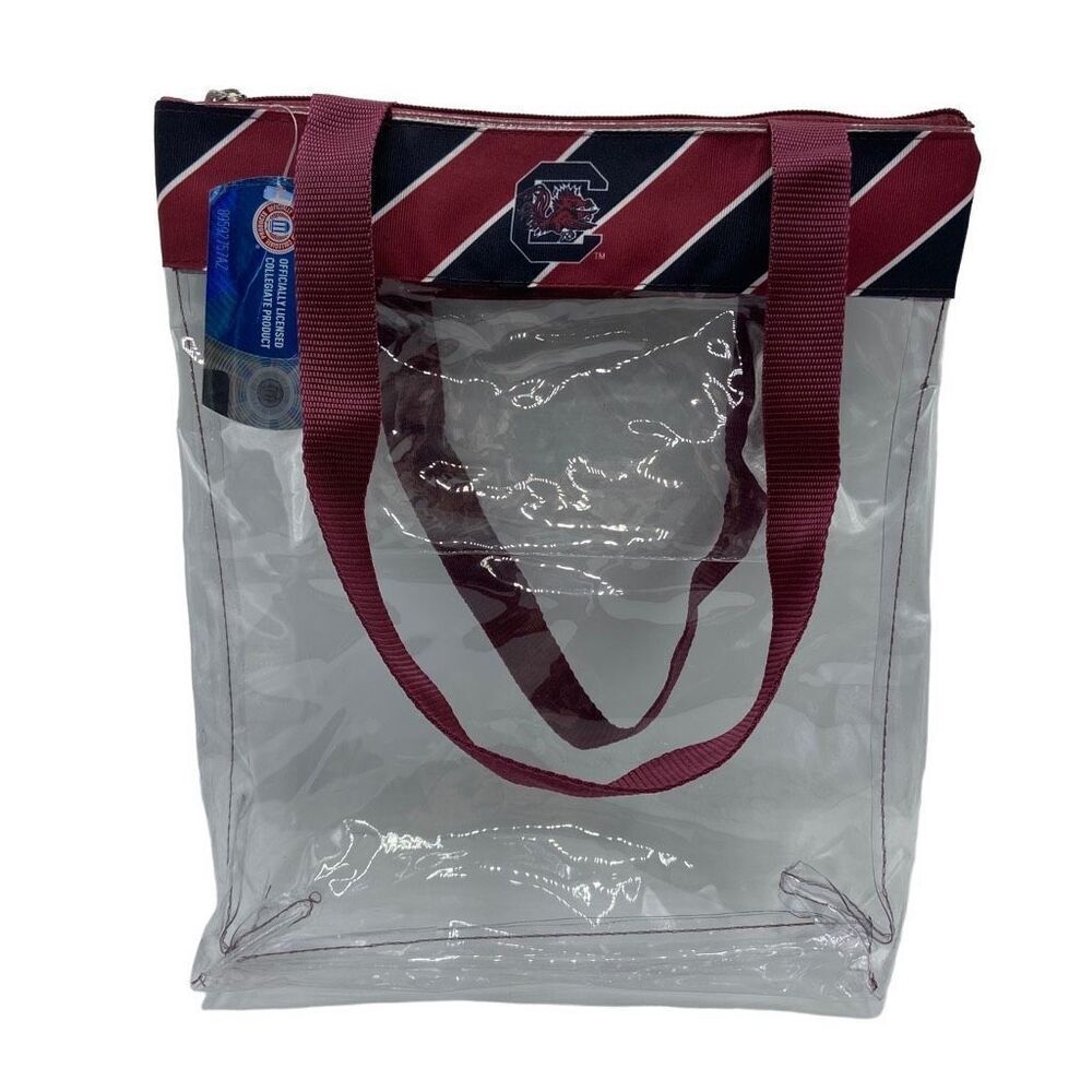 USCS Gamecocks Collegiate Game-day Clear Stadium‎ Bag Garnet/Black Trim NWT